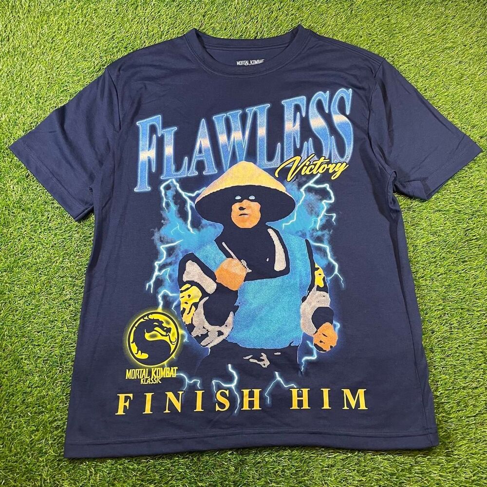 Mortal Kombat Classic Raiden Flawless Victory Finish Him AOP T-Shirt Size M